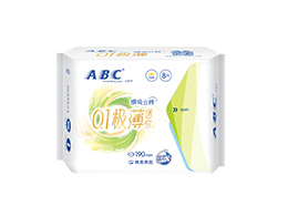 ABC迷你極薄棉柔表層衛(wèi)生巾（瞬吸雲棉）190mm 8片