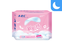 ABC新肌感夜用纖薄衛(wèi)生巾10片(含KMS健康配方)-KX12